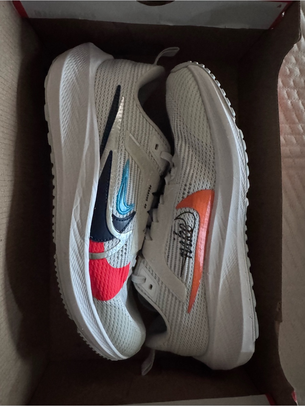 Nike White and Blue Pegasus 40